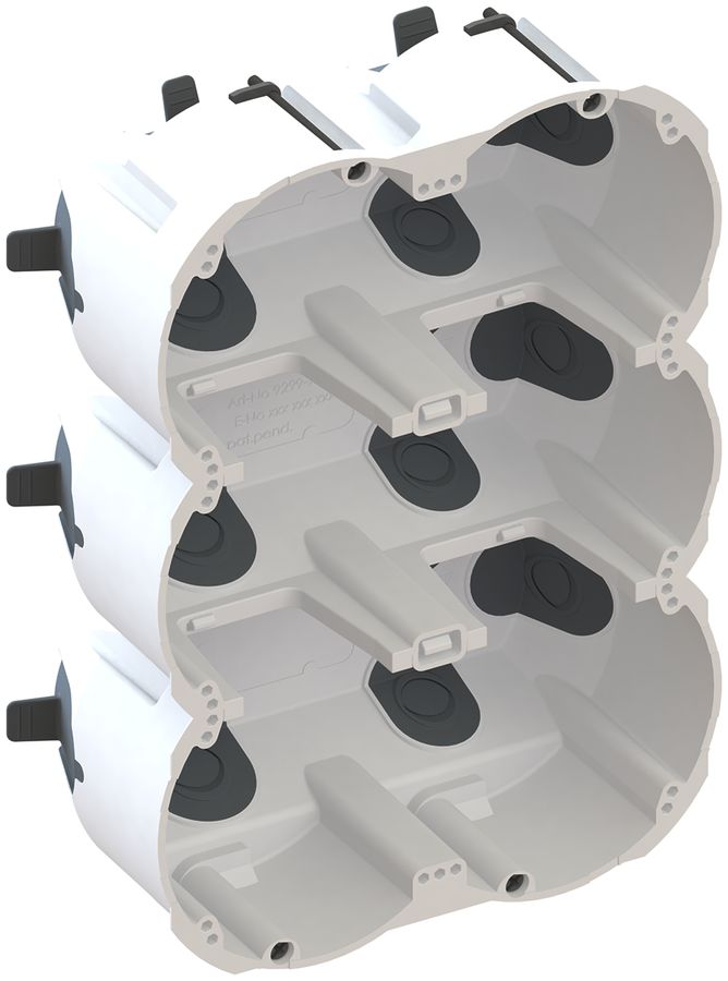 Hohlwanddose AGRO Quickbox ECON Pro, 3×2 Ø83mm luftdicht weiss