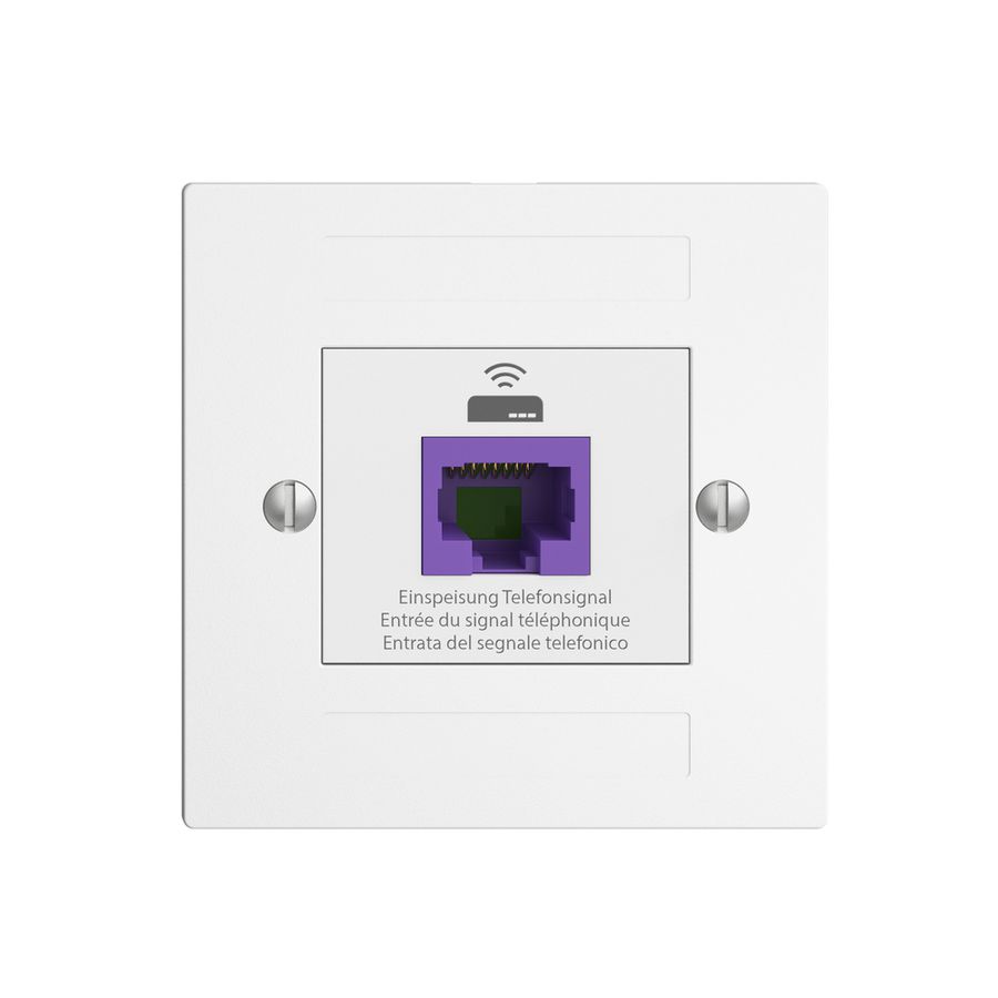 Rückführungsdose EDIZIOdue F 1×RJ45 f.Swisscom VoIP, 8 polig, UTP, weiss