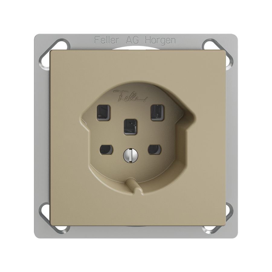 EB-Steckdose EDIZIOdue T25 16A sand, mit Steckklemmen