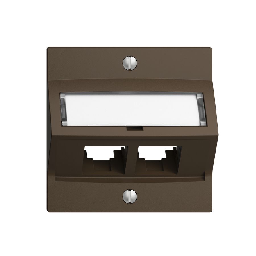 Kit di montaggio S-One EDIZIOdue F per 2×RJ45 obliquo, coffee