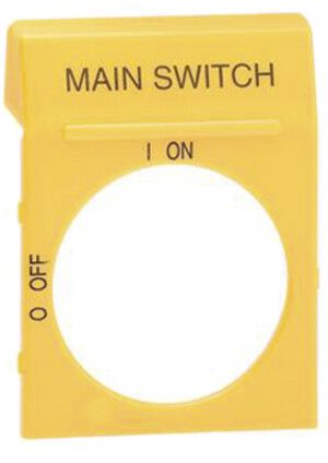 Beschriftungsschild gelb für Griff für OH 2 Main Switch