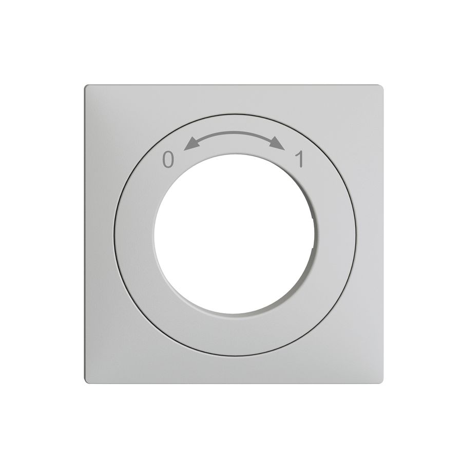 Frontset EDIZIOdue 0<->1 hellgrau 60×60mm für Schwenktaster