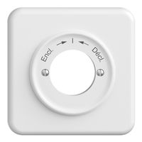 Frontset STANDARDdue Encl.->I<-Décl. weiss 90×90mm für Schwenktaster