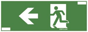 Feuille avec pictogramme ESYLUX pour SLX 24 Flat 24m flèche vers la gauche