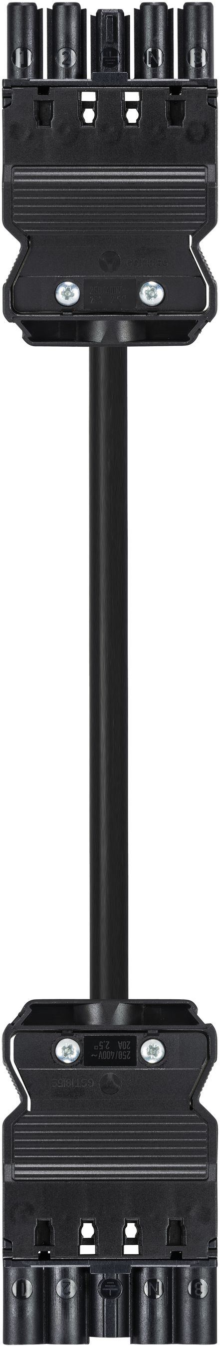 Fiche/prise Wieland 3m 5L noir, 2.5mm²