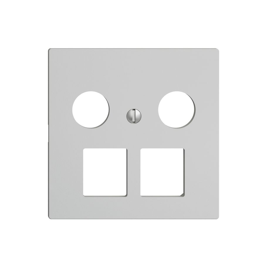 Kit de recouvrement EDIZIOdue F, p.prise multimédia, p.2×RJ45 Keystone grc