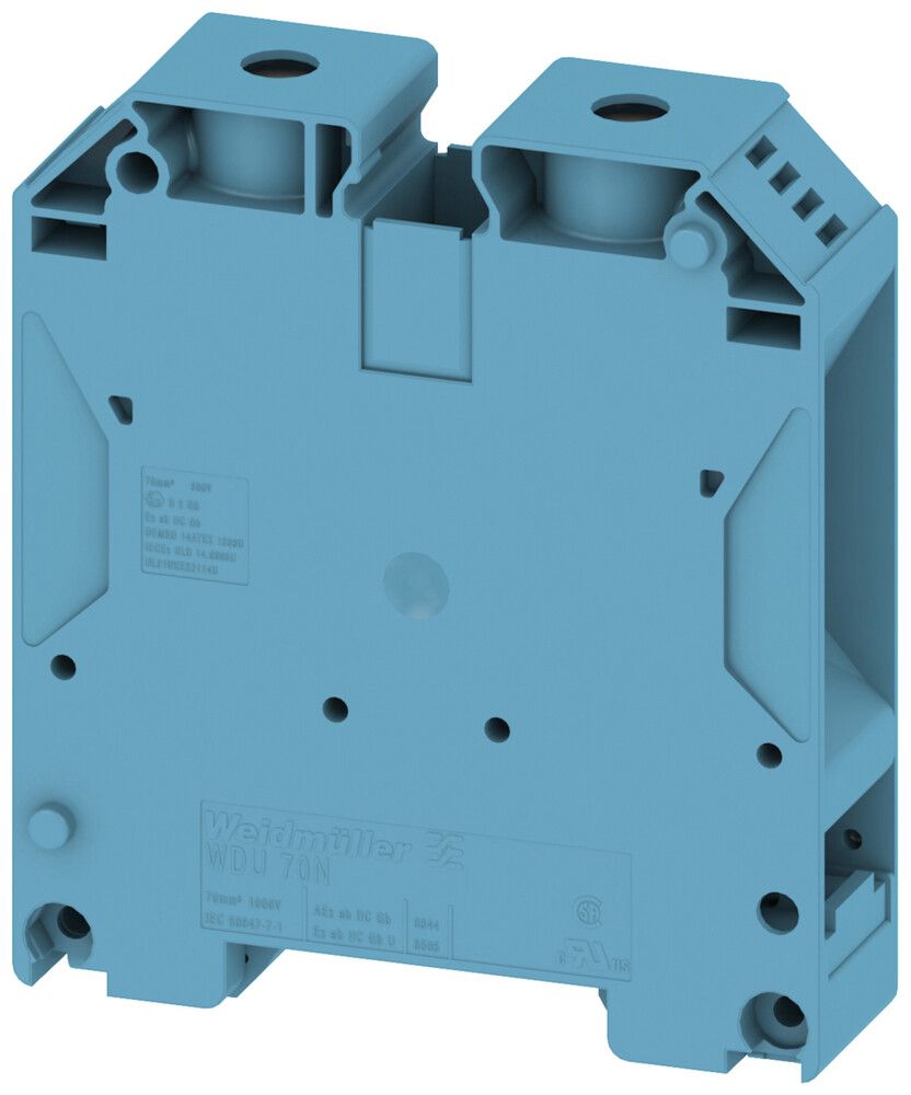 Borne de passage joignable 16…70mm² 192A 1000V TH35/G32 bleu