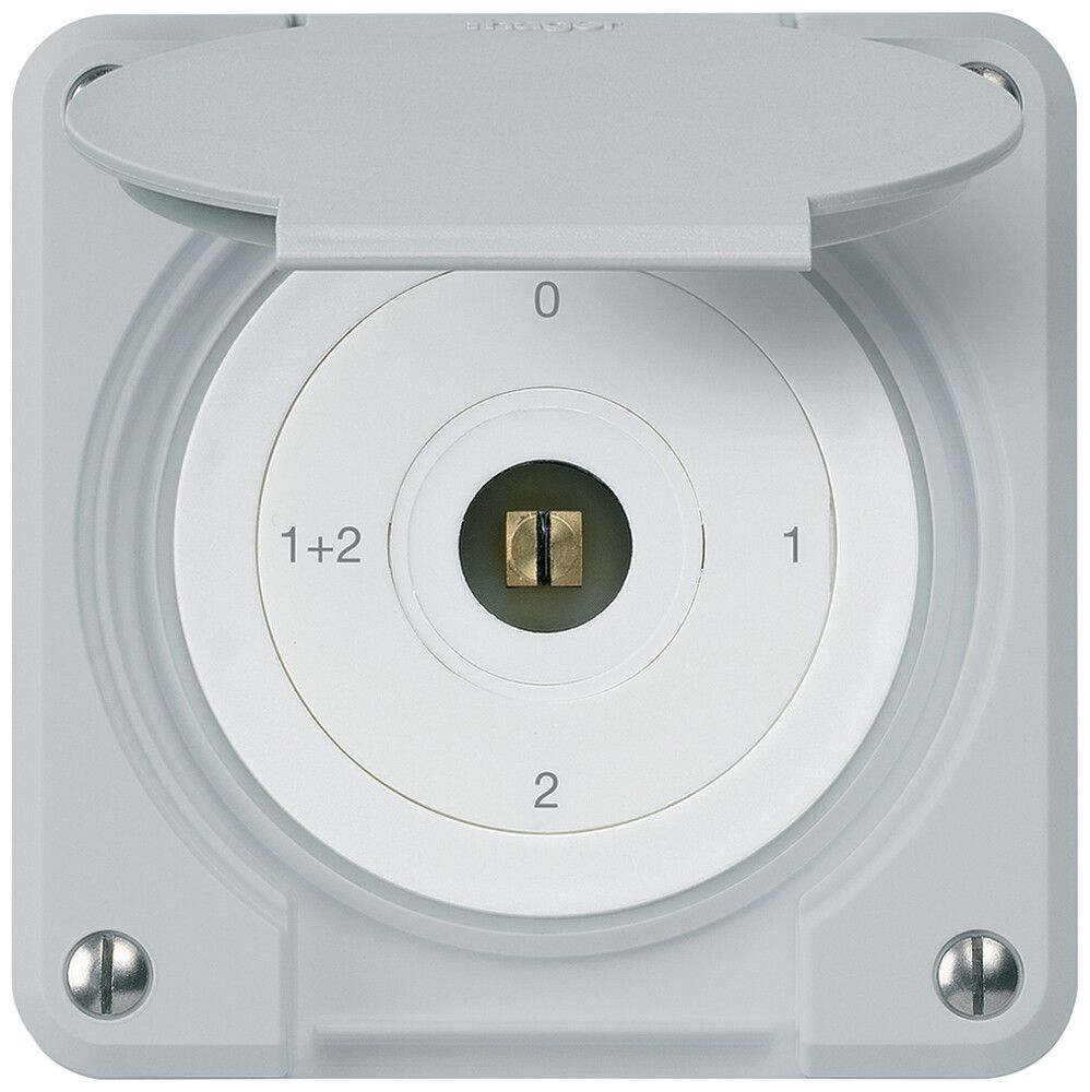 Interruttore a chiave quadrata INC robusto IP55 con coperchio S1/1P grigio