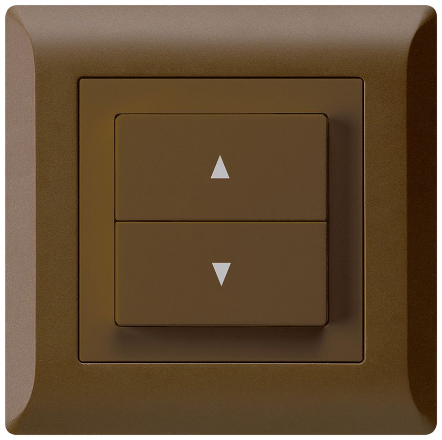 Pulsante per tapparelle INC kallysto.line con 2 tasti di comando marrone