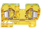 Durchgangs-Reihenklemme Woertz 2.5…16mm² 65A 600V Federzugansch.2×1 TH35 gn/gb