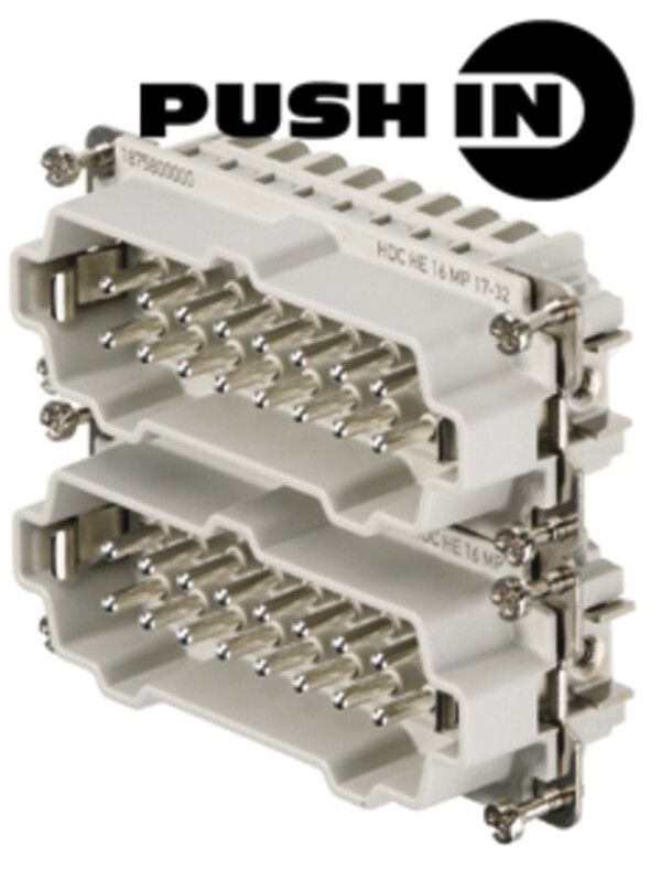 Stifteinsatz Weidmüller HDC HE 17-32 500V 16A 16L PUSH IN Gr.6