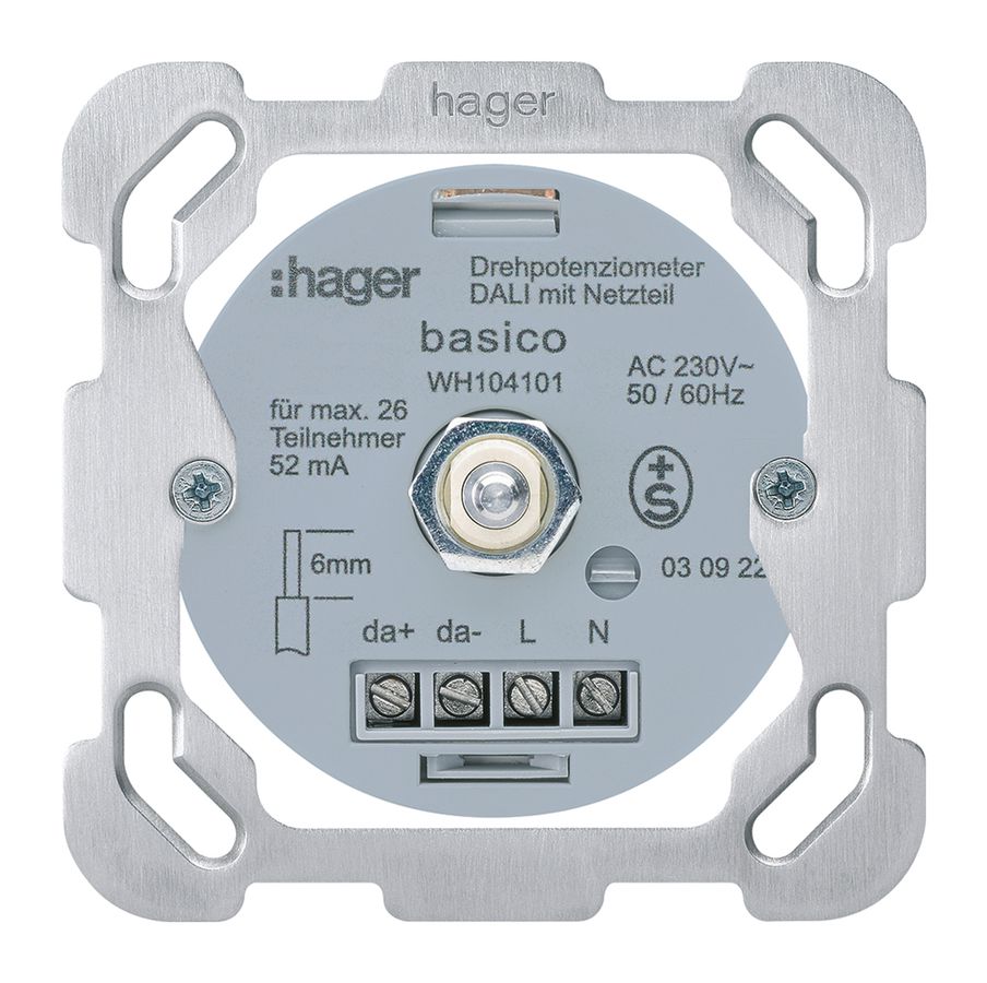 Einsatz zu Drehdimmer Hager DALI Bauart F