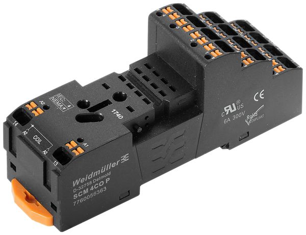 Base per relè Weidmüller D-SERIES SCM 4CO P 4C 6A PUSH IN