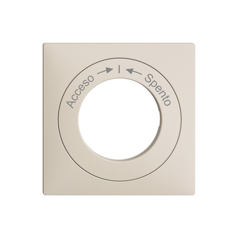 Kit frontale EDIZIOdue Acceso->I<-Spento crema 60×60mm per pulsante girevole