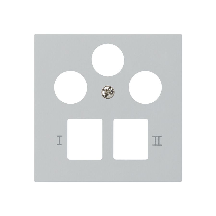 Placca frontale kallysto per R&M HWS grigio chiaro 3 fori SAT multimedia