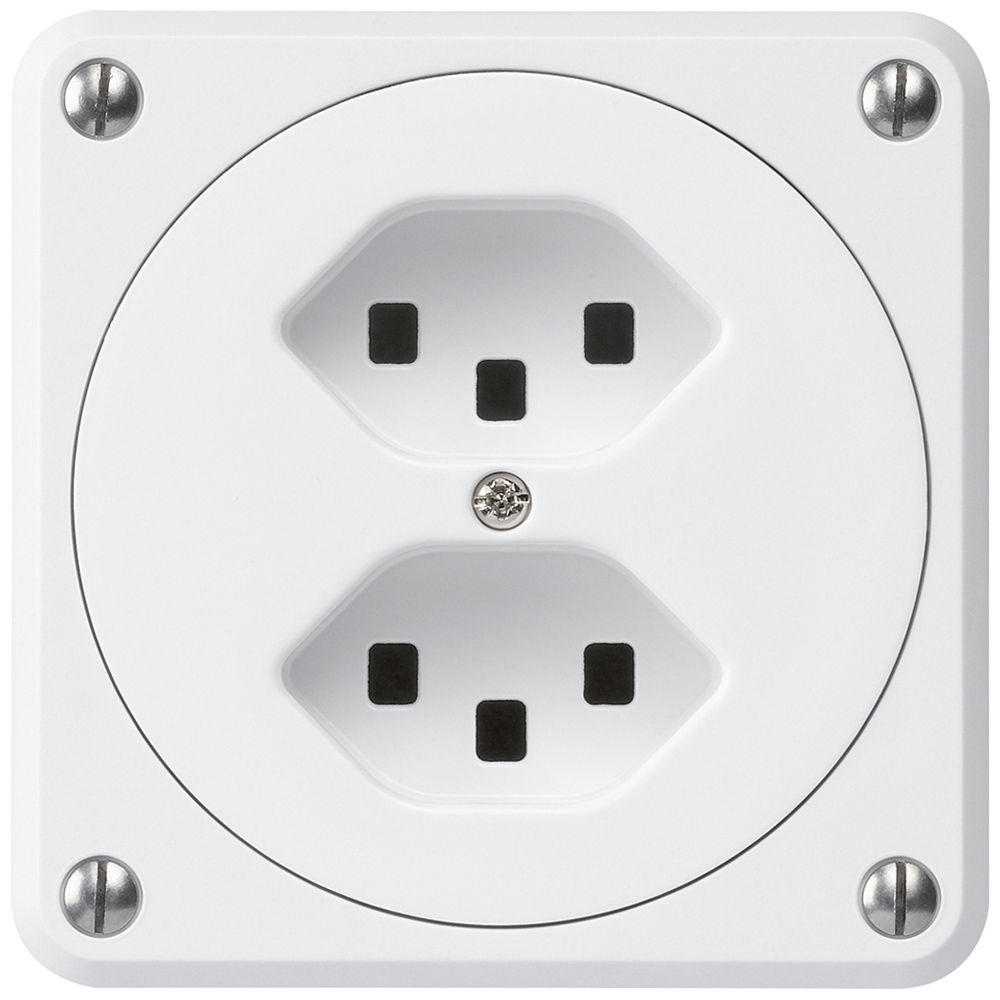 Prise ENC robusto 2×type 23 blanc sans clapet