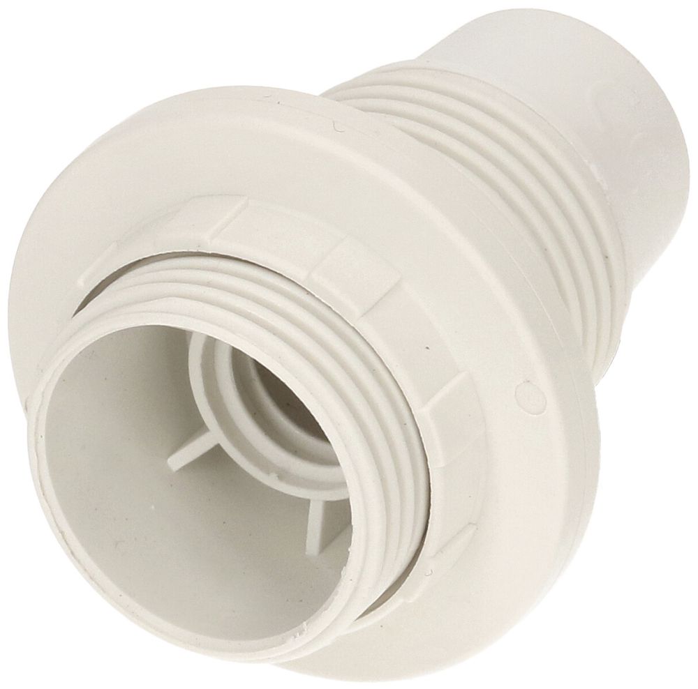 Fassung E14 Kunststoff M10×1 weiss mit Randmantel