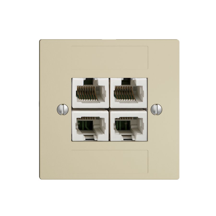 UP-Dose 4×RJ45/u 4P getr. EDIZIOdue vanille, ITplus