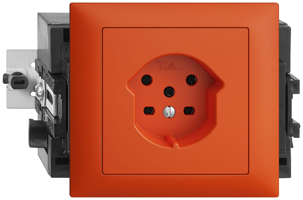 EB-Steckdose EDIZIOdue T15 orange 49…69mm