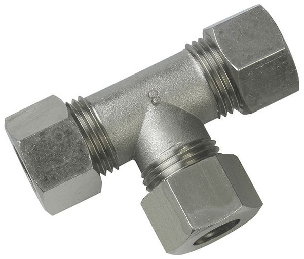 Schraubverbinder Flury PA 70 für Draht Ø6mm, Messing vernickelt, T-Form