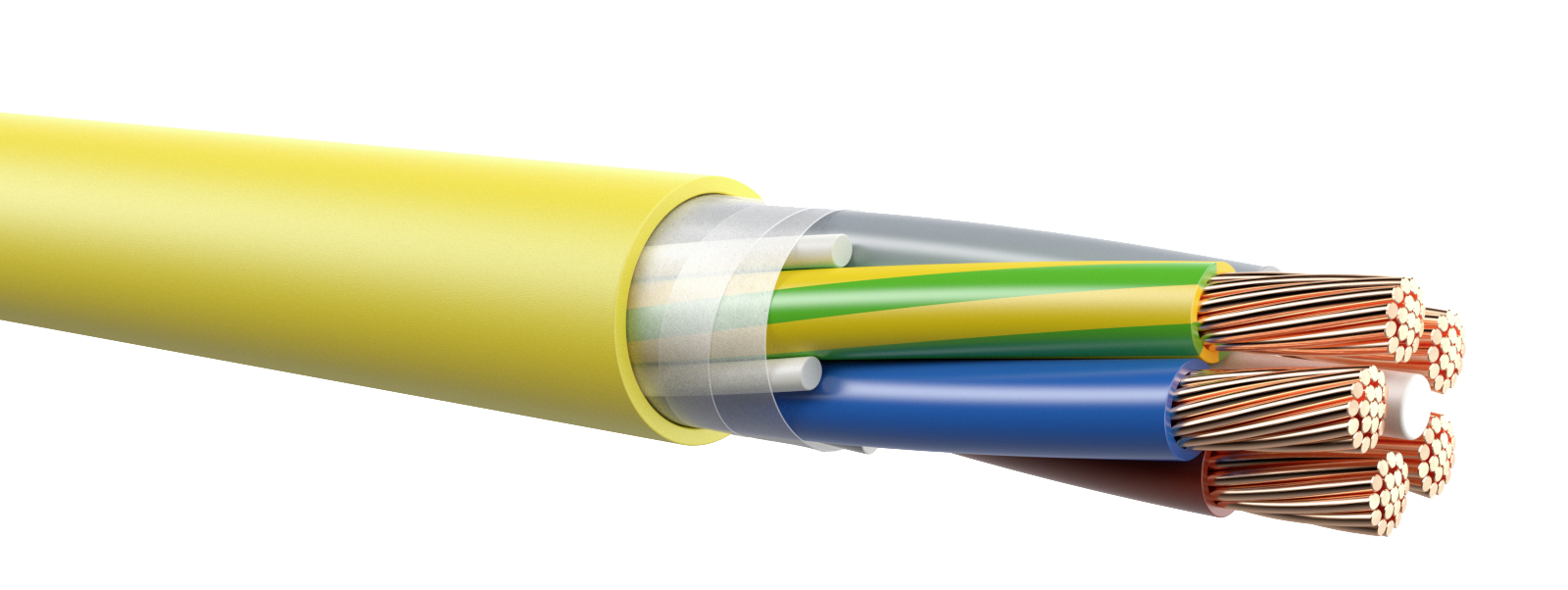 Câble d'installation FE05C 5×10mm² 3LNPE jaune Cca