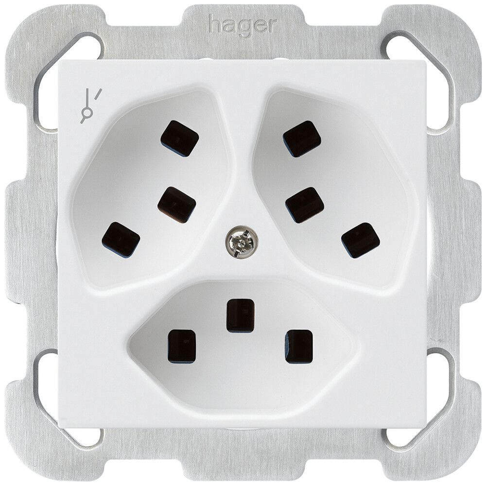 Presa INC Hager kallysto 3×T23 1×S B bianco ultra