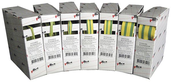 Guaina retrattile 2:1 26/13 verde/giallo box con 3m