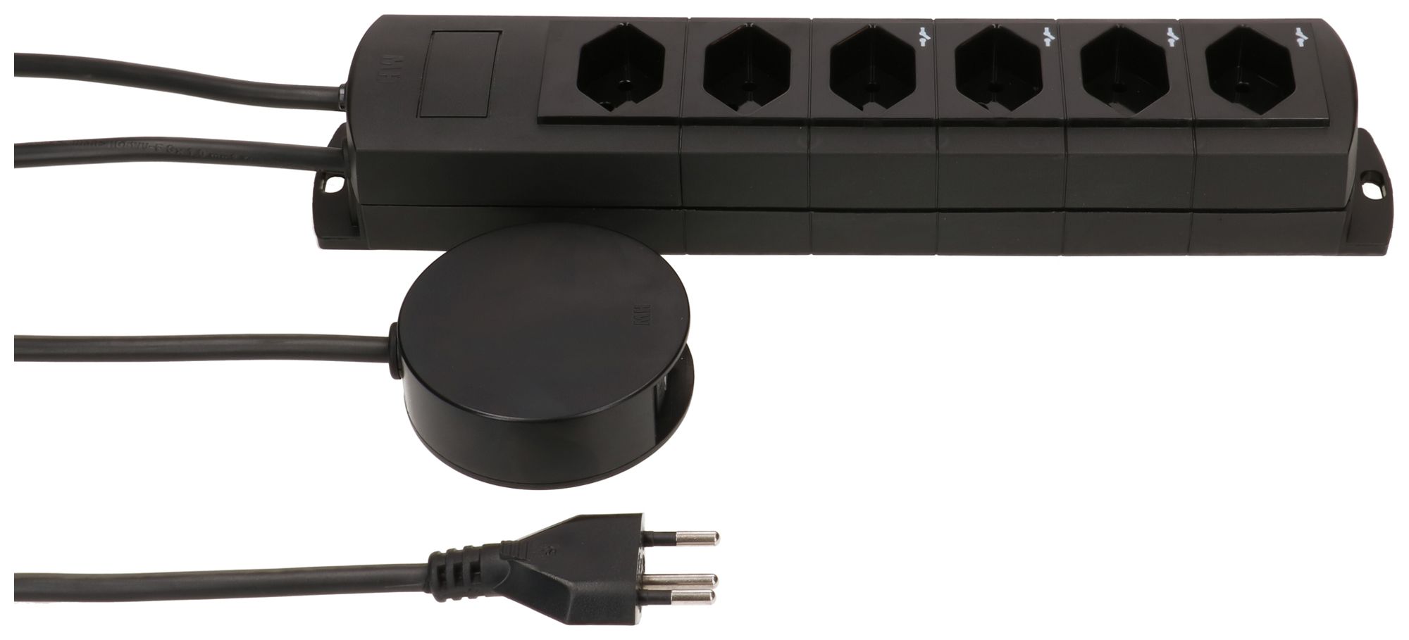 Prise multiple MH Prime-Line 4+2×T13 Td 3×1mm² 5m noir interrupteur ext. aimants