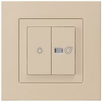 UP-Leuchtdruckschalter kallysto.pro beige 1/1L Symbolen Licht+Ventilation