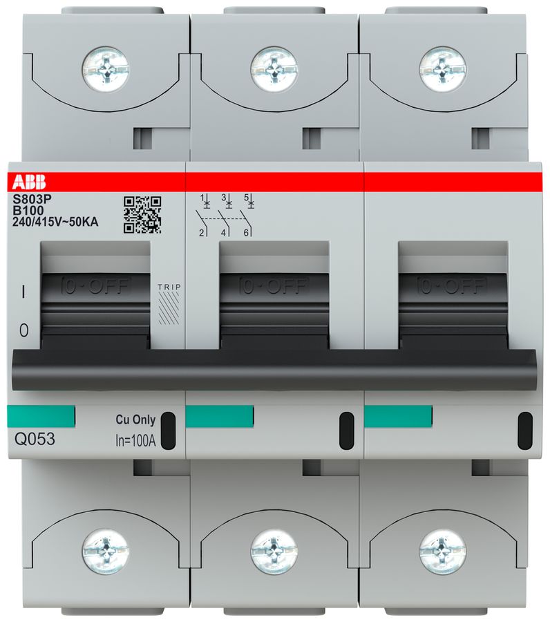 Disgiuntore ABB S803P-B100 3P 400V B-100A 50kA 4.5UM