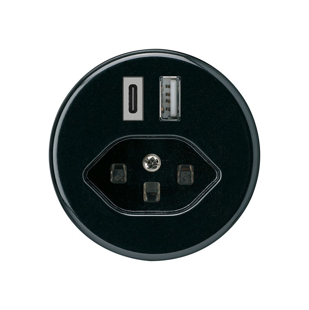 Prise de charge USB basico 18W PD 1×type A 1×type C type 23 noir