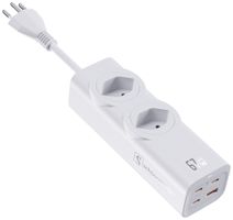 Steckdosenleiste 10A 2×T13 1×USB-A 3×USB-C weiss