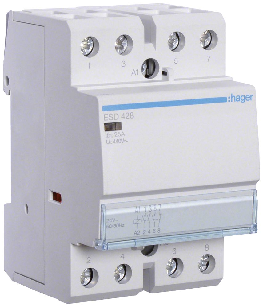 REG-Schütz Hager 24VAC 3 Schliesser 1 Öffner 25A 2TE