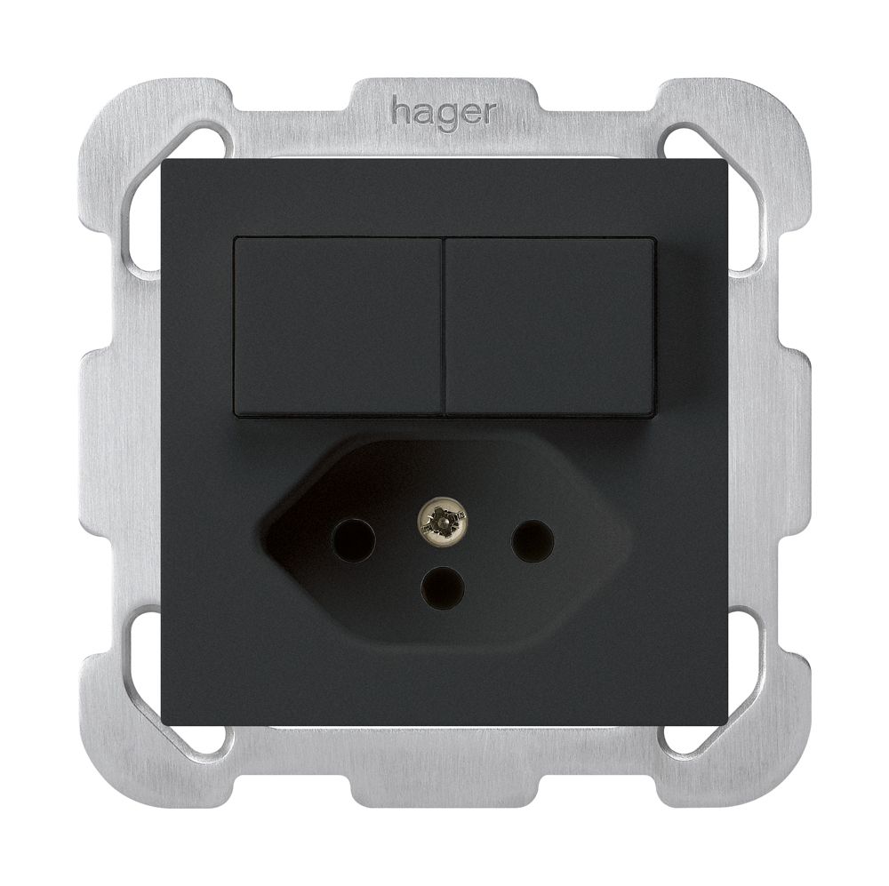 Combinaison ENC 2×A-R/1P+T13 noir kallysto avec plaque de fixation