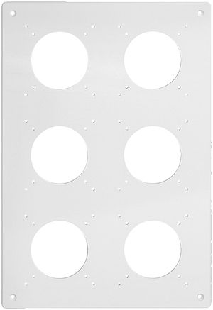 UP-Montageplatte 3×2 Feller NEVO, für Kombination, mit 6 NUP-Ausschnitten, sz
