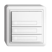 AP-KNX-Taster RGB EDUE, 250mW, o.LED, m.Papiereinlage, 3×Taste, 1×Tastenb., ws