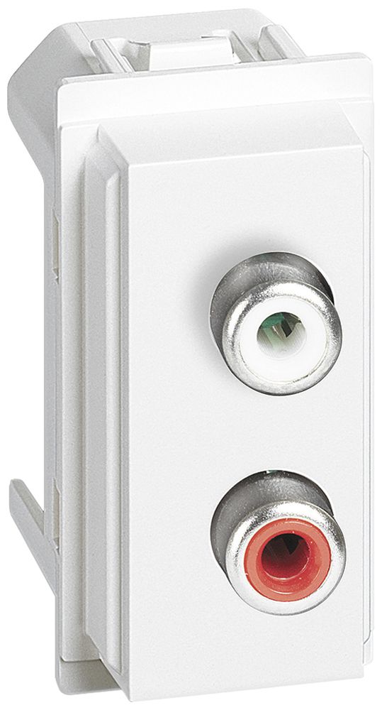 Audio-Anschlussdose Living Now 2×RCA rot/weiss 1 Modul weiss