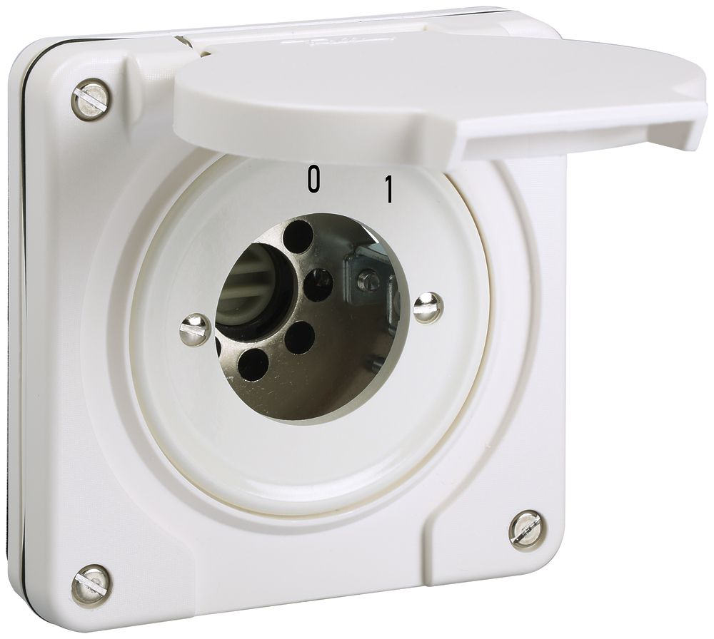 Inverseur ENC s.cylindre NEVO 1P, IP55, 0-1, ret.12, blanc