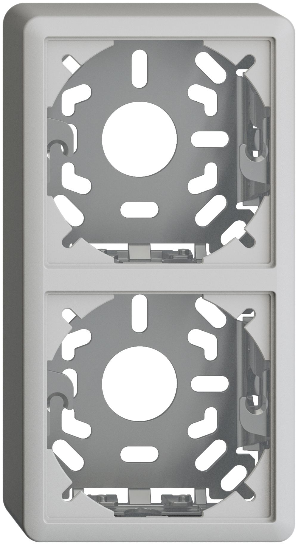 Kappe mit Grundplatte 2×39mm hellgrau für Kombination FX vertikal/horizontal