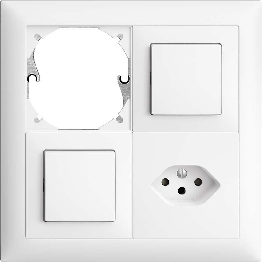 Combinazione INC Edue 2×2, Posto vuoto + Interr + Interr + T13 bi