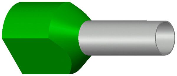 Zwillings-Aderendhülse isoliert 2×6mm² 14mm Typ B grün