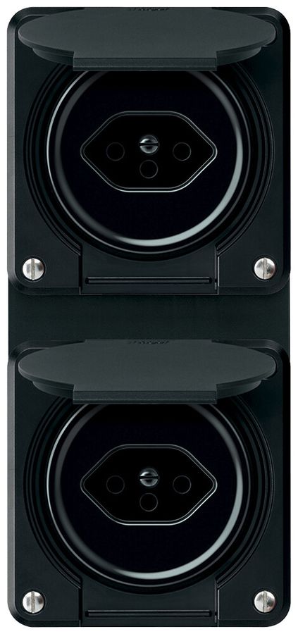 UP-Kombination robusto 2×Steckdose T13 86×146mm schwarz