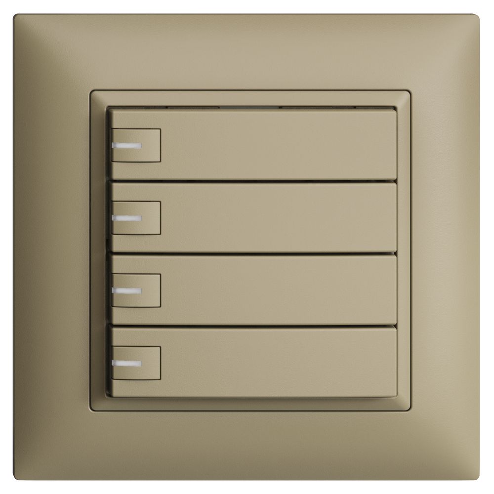 UP-KNX-Taster RGB EDUE FMI, 250mW, m.RGB-LED, 4×Taste, 1×Tastenb., sa