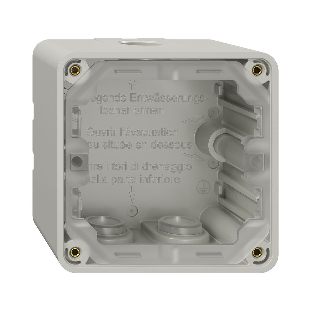 Parte inferiore dell'alloggiamento NAP NEVO, 1×1, c.guarn., H=54mm, 87×87mm, grc