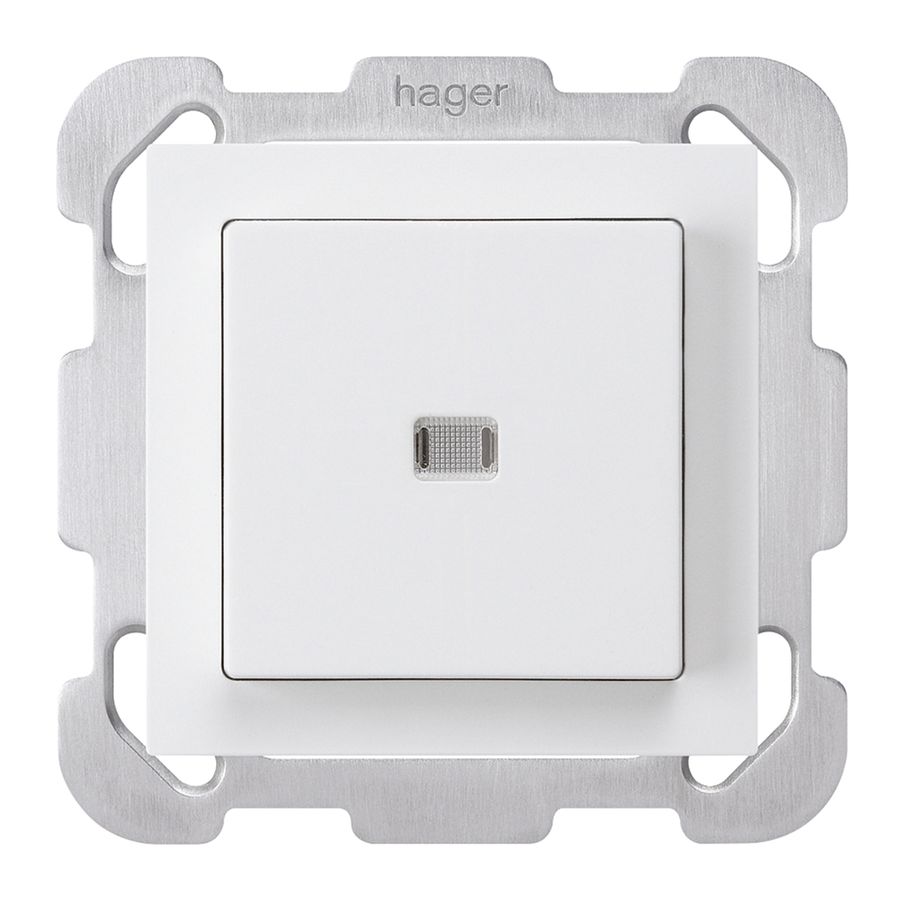 UP-Leuchttaster kallysto ARK 2L weiss mit Befestigungsplatte