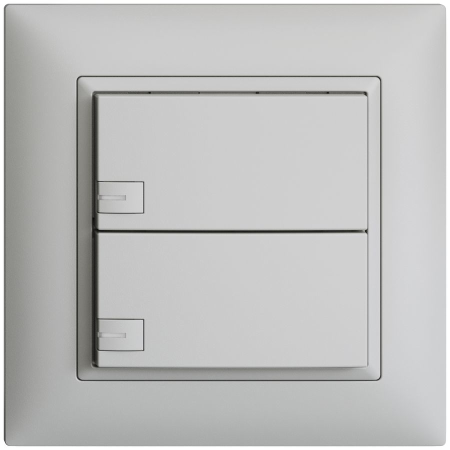 UP-Universaltaster 2×1T Steckklemme EDIZIOdue hellgrau, mit LED