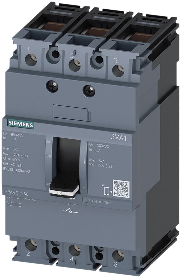 Sezionatore di carico Siemens SENTRON 3VA1 63A 3L connessione su morsetti