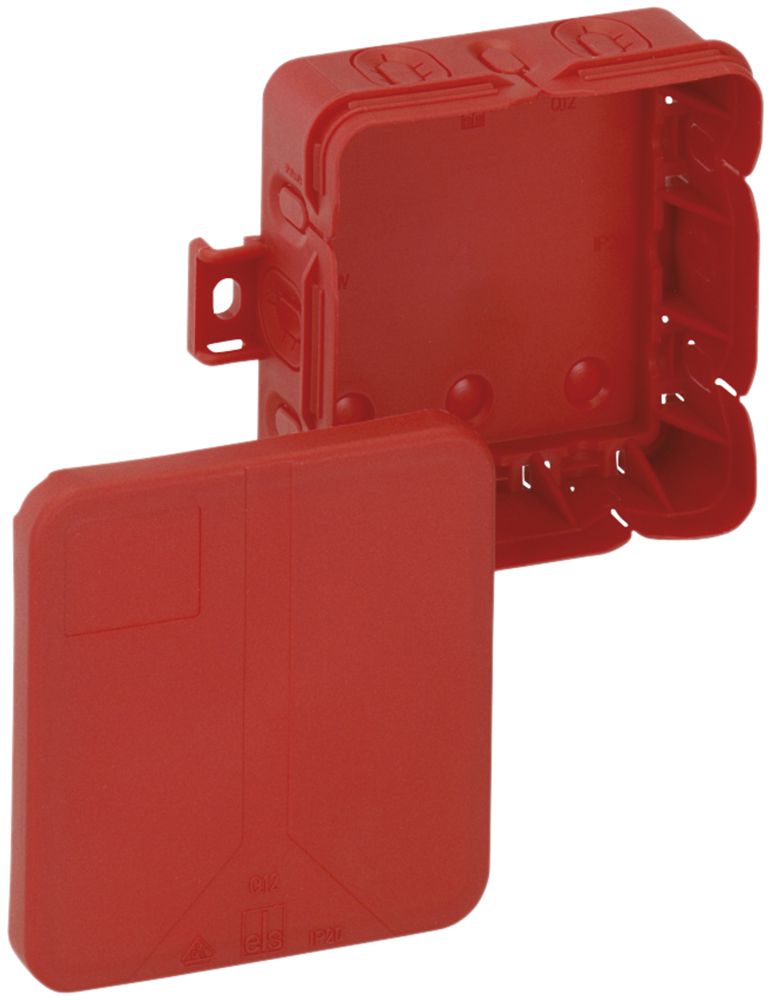 Scatola di derivazione AP Q 12 SB-L 85×85×37mm, IP20, rosso