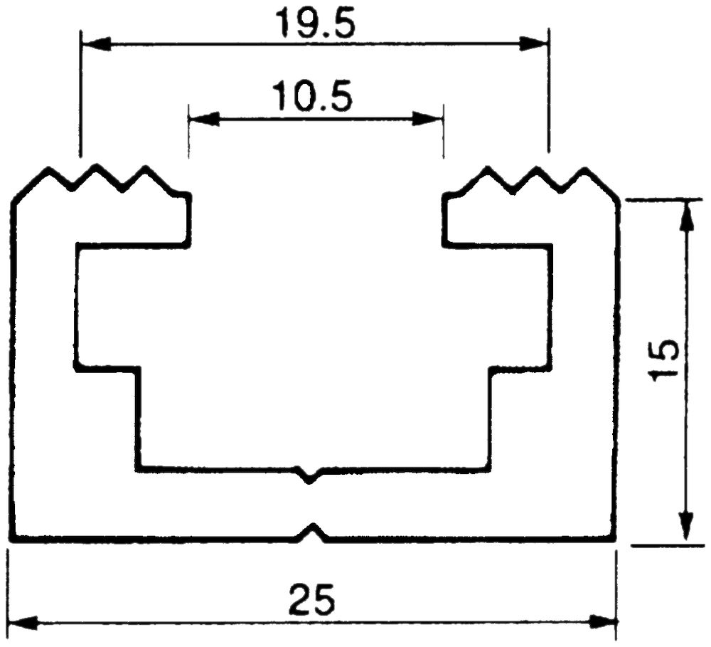 Befestigungsschiene Almatec 25×15mm L=3m gezahnt
