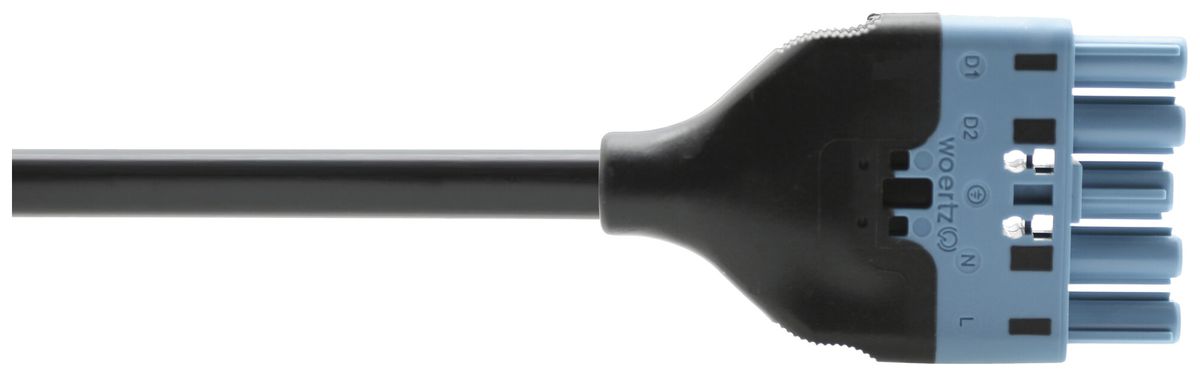 Anschlussleitung Woertz 49345/C2 5×2.5mm² 250V 20A 3m bl Buchse-Stecker Cca